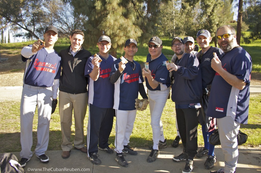 Temple Emanuel of Beverly Hills Softball Team enjoying a healthy snack before a big game.