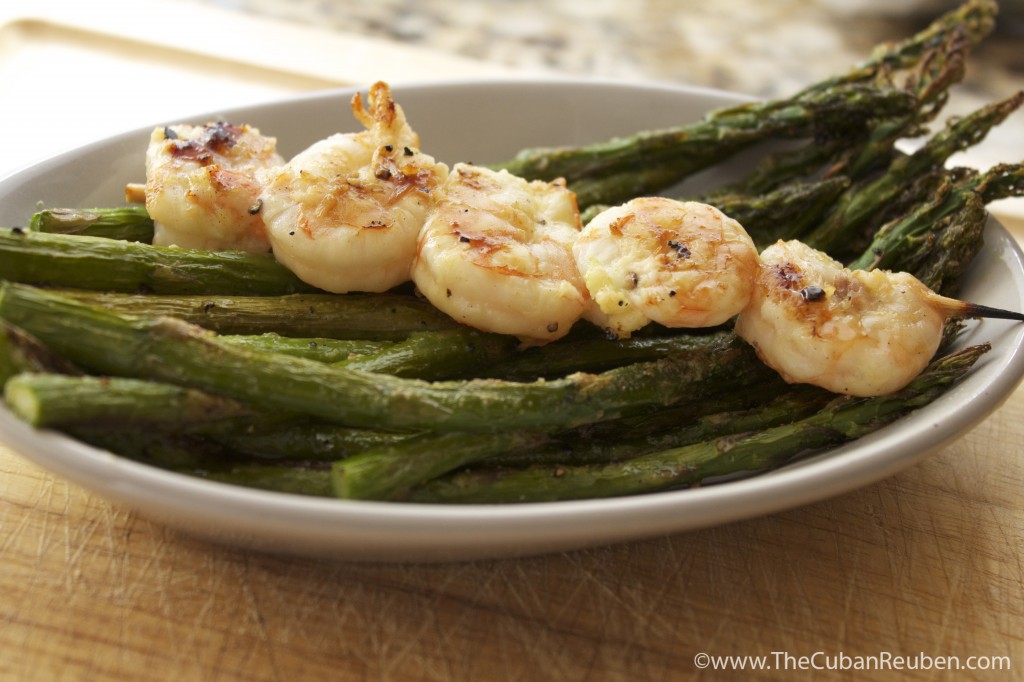 Grilled Honey lime Shrimp and Asparagus