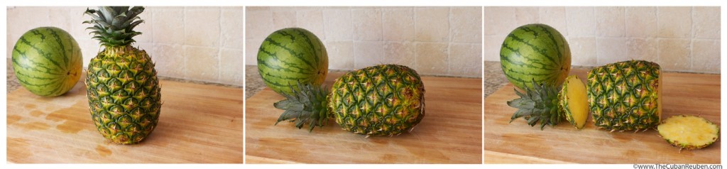 Cut Pineapple. Step 1