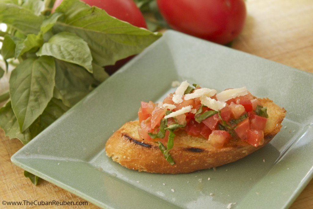 Fresh Tomato Bruschetta with Grilled Crostini