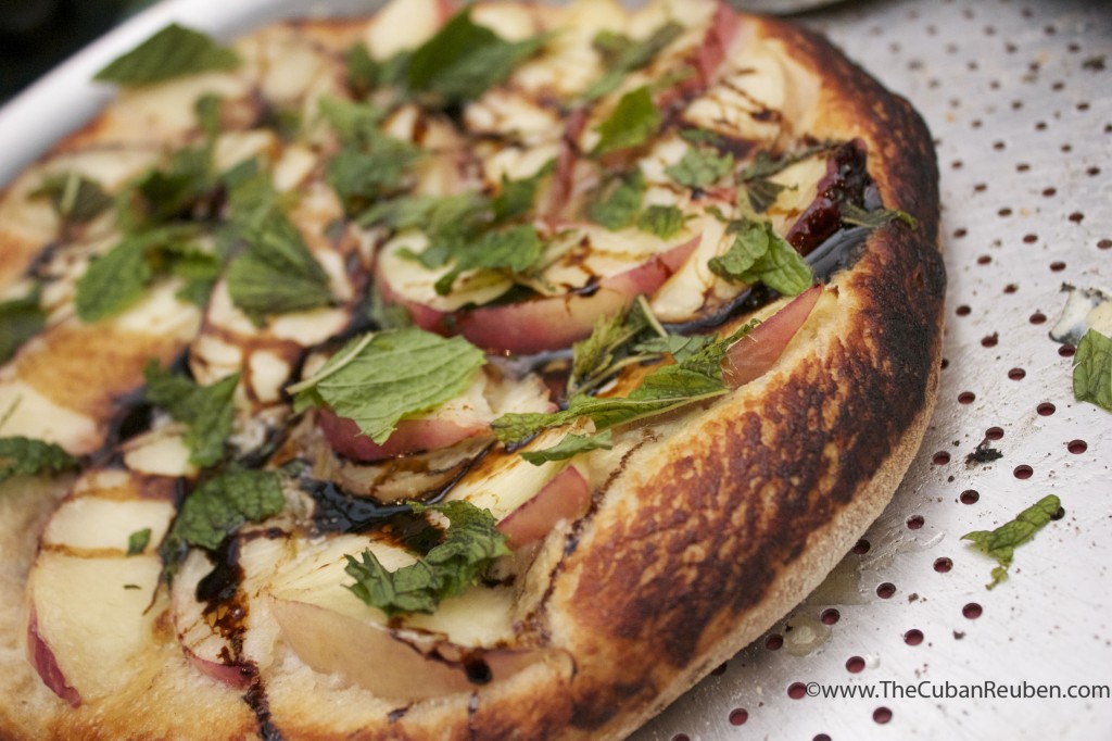 Peach and Mascarpone Pizza