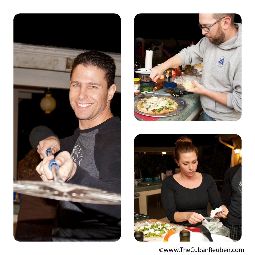 Matt, David, and Jessie prep the tasty pizzas. 